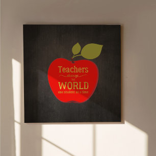 Lehrertypografie zitieren inspirierende rote Apfel Poster