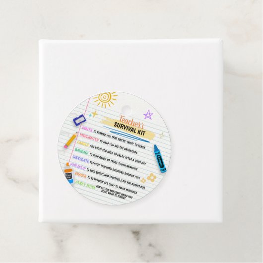 Lehrerüberlebenskit zurück zur Schulrunde Geschenkanhänger (Beispiel)