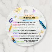 Lehrerüberlebenskit zurück zur Schulrunde Geschenkanhänger (Vorderseite)