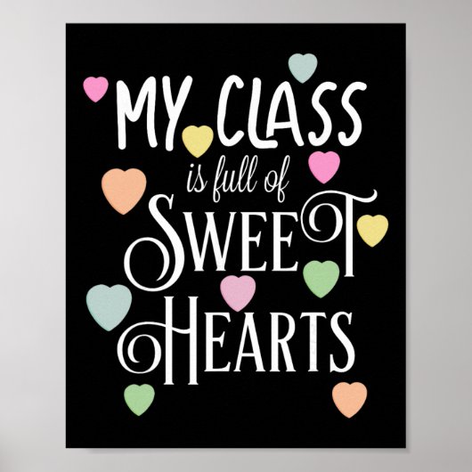 Lehrervalentinstag Cl voller Herzchen Poster (Vorne)