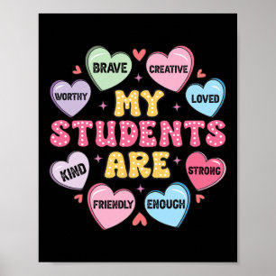 Lehrervalentinstag Süßigkeiten Positive Affirmatio Poster
