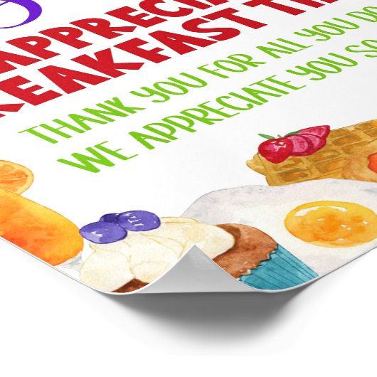 Lehrerwertfrühstück Poster (Ecke)