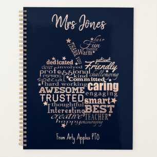 Lehrerwertgeschenk Glitzer Planer