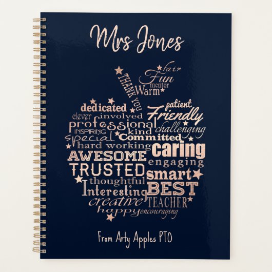 Lehrerwertgeschenk Glitzer Planer (Vorderseite)