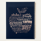 Lehrerwertgeschenk Glitzer Planer (Rückseite)