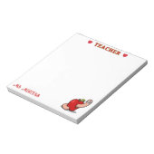 Lehrerwertungs-Wurm in Apple Add Name Notizblock (Rotiert)