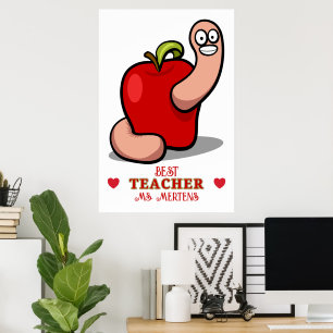 Lehrerwertungs-Wurm in Apple Add Name Poster