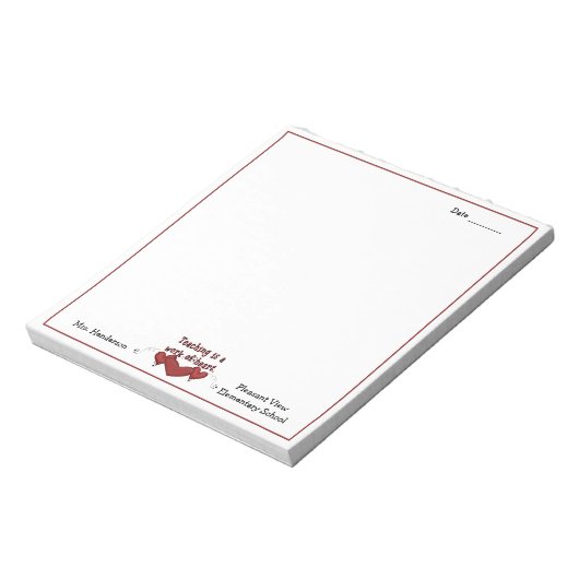 Lehrerwertungsherzen Notizblock (Rotiert)