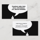 Lehrerwitz (Farbe anpassbar) Visitenkarte (Vorne/Hinten)