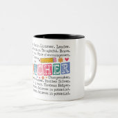 Lehrerworte Zweifarbige Tasse (VorderseiteRechts)