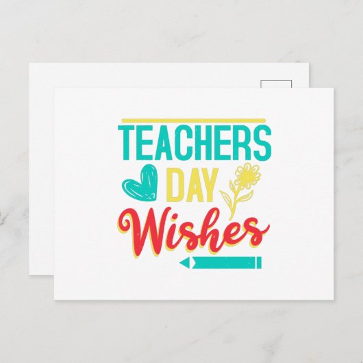 Lehrerwünsche Postkarte (Vorne/Hinten)