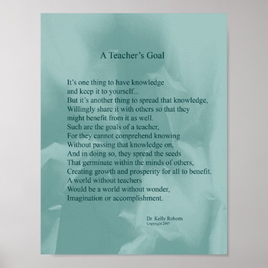 Lehrerziel Poster (Vorne)