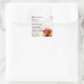Lehrgedicht - Blume Design Quadratischer Aufkleber (Tasche)