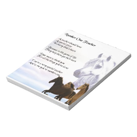 Lehrgedicht - Pferdedesign Notizblock (Rotiert)