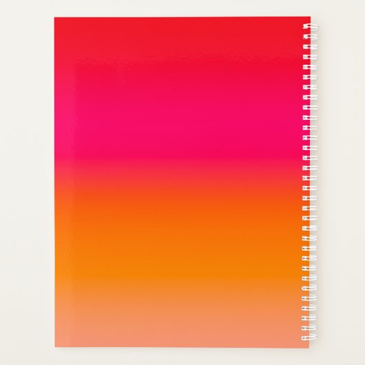 Lehrkraft der 1. Klasse Orange Rot Ombre Klasse Planer (Rückseite)