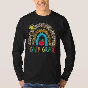 Lehrkraft der achten Klasse Leopard Regenbogen 8. T-Shirt