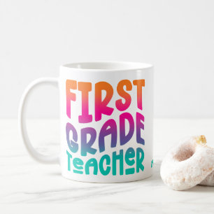 Lehrkraft der ersten Klasse farbenfrohes Ombre-Tex Kaffeetasse