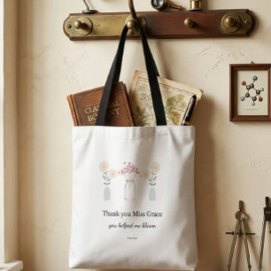 Lehrkräfte Danke Blühen Minimale Ästhetik Tasche
