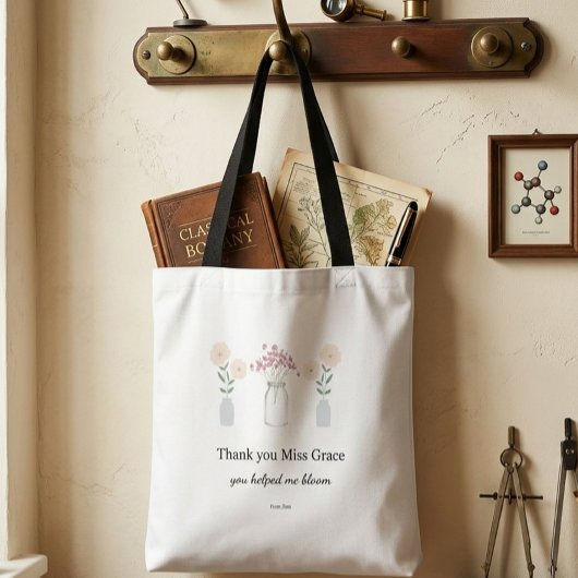 Lehrkräfte Danke Blühen Minimale Ästhetik Tasche