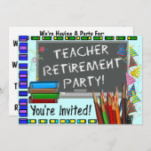 Lehrkräfte Party Einladungen für Altersversorgung (Vorne/Hinten)