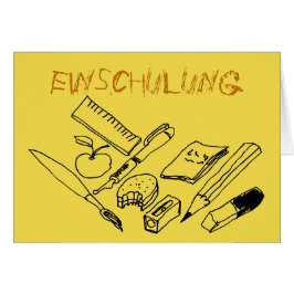 Lehrmittel auf Einladung zur Einschulung