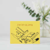 Lehrmittel auf Einladung zur Einschulung Postkarte (Stehend Vorderseite)
