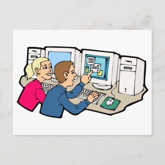 Lehrveranstaltungen in der Computerklasse Postkarte (Vorderseite)