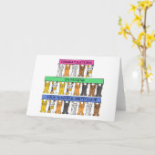 Lehrzertifikat Glückwunsch, Niedliche Katzen. Karte (Gelbe Blume)