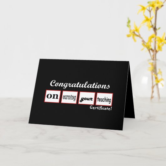 Lehrzertifikat INDIVIDUELLE NAME Glückwunsch - Karte (Gelbe Blume)