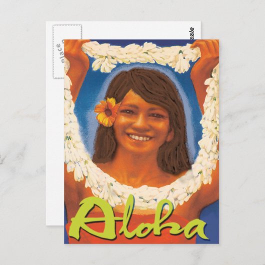 Lei Aloha Postkarte (Vorne/Hinten)