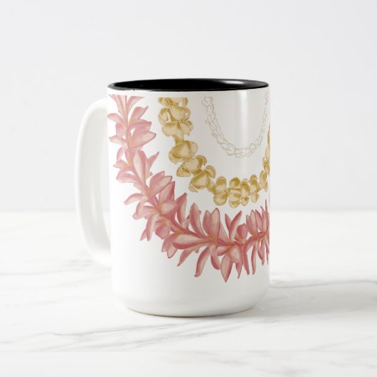 Lei Day by Wander with Aloha Zweifarbige Tasse (Vorderseite Links)