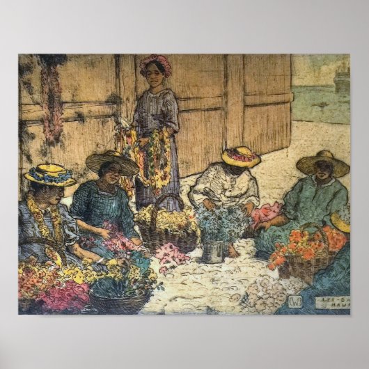 'Lei Day Hawaii' - Charles W. Bartlett Poster (Vorne)