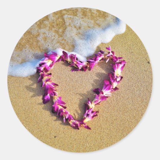 Lei Heart Runder Aufkleber (Vorderseite)