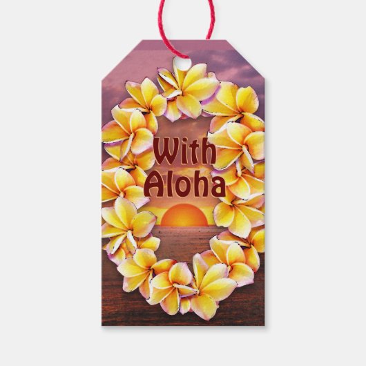 Lei mit Aloha (anpassbar) Geschenkanhänger (Vorderseite)