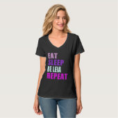 Leia Eat Sleep Be Repeat Leia T-Shirt (Vorderseite Vollansicht)