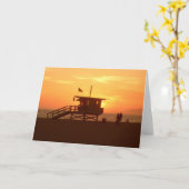 Leibwächter-Stations-Sonnenuntergang-Gruß-Karte Karte (Gelbe Blume)