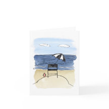 Leibwächter-Stuhl auf dem Strand Notecards