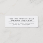 Leibwächter-Visitenkarten Mini Visitenkarte (Rückseite)