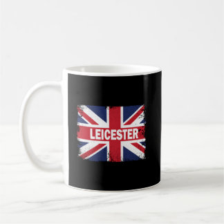 Leicester England City mit der britischen Flagge Kaffeetasse