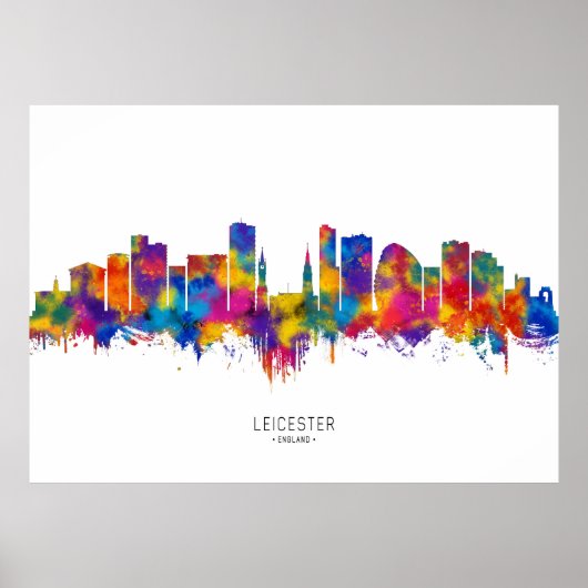 Leicester England Skyline Poster (Vorne)
