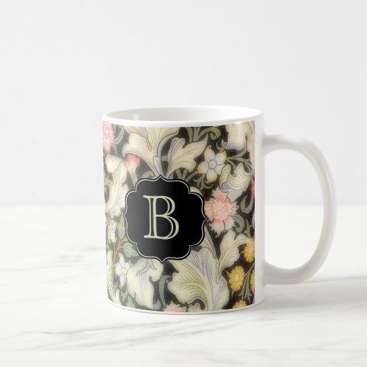 Leicester Floral Muster mit Monogramm Kaffeetasse (Rechts)