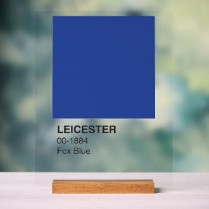 Leicester Fox Blue - klarer Hintergrund Acrylschild