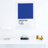 Leicester Fox Blue - White Border Poster