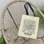 Leicester, Leicestershire City Map Tote Bag Tragetasche