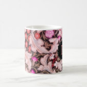 Leicester Pink Floral Muster mit Monogramm Kaffeetasse (Mittel)