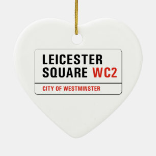 Leicester-Quadrat, London-Straßenschild Keramik Ornament