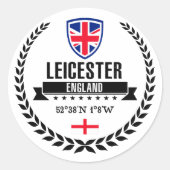 Leicester Runder Aufkleber (Vorderseite)
