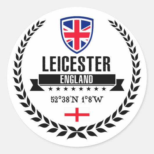 Leicester Runder Aufkleber (Vorderseite)