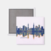 Leicester Skyline Magnet (Vorderseite/Rückseite)