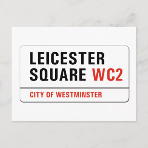 Leicester Square, London Street Sign Postkarte